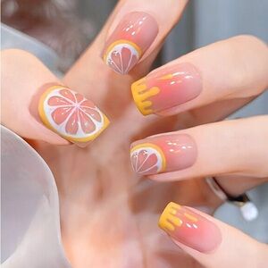 Lemon Press On Nails